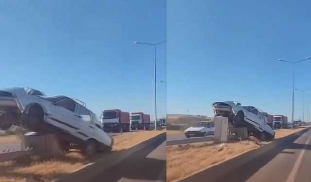 Kahramanmaraş'ta kontrolden çıkan otomobil refüje uçtu!