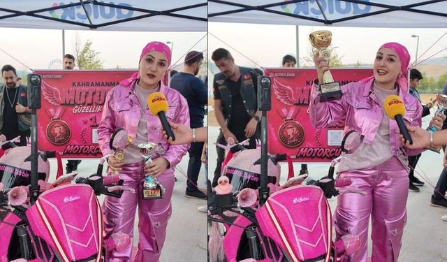 Kahramanmaraş’ta Pembe Barbie Motoruyla İki Yıl Üst Üste Birinci Oldu