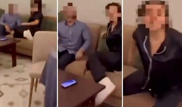 Karısını başka erkekle görünce telefonu çıkarıp kayda başladı