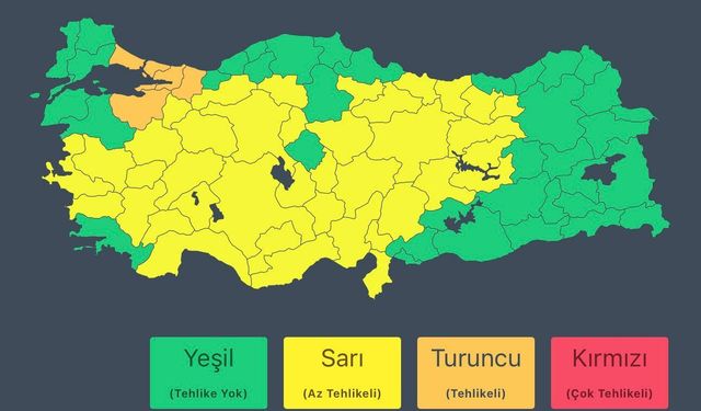 İçişleri Bakanlığından Sağanak ve Fırtına Uyarısı
