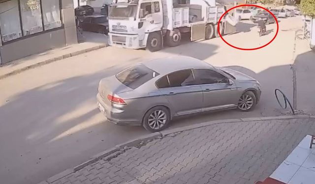 Kahramanmaraş'ta motosiklet sürücüsü kazadan kıl payı kurtuldu