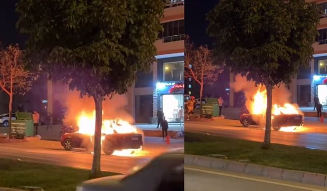 Kahramanmaraş’ta Seyir Halindeki Otomobil Alev Aldı