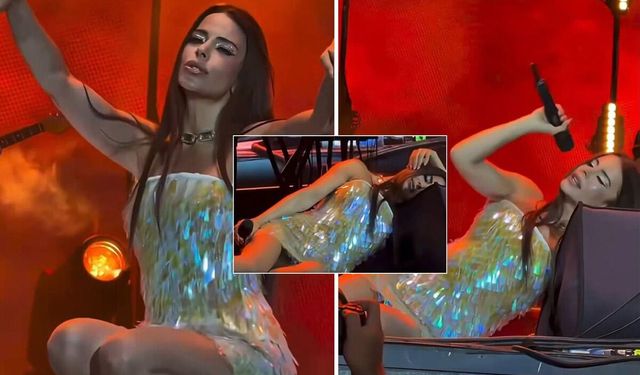 Simge’den Sahneye Damga Vuran Şov! Hoparlörün Üzerine Yattı