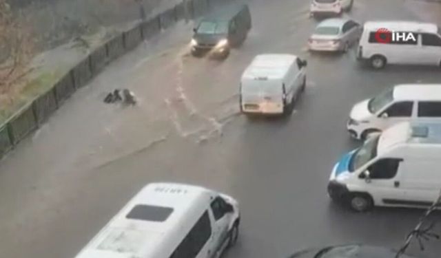 Suya kapılan kadın böyle sürüklendi