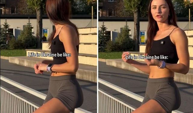 Ukraynalı genç kızın "Sıradan bir gün" notuyla paylaştığı videoya bakın