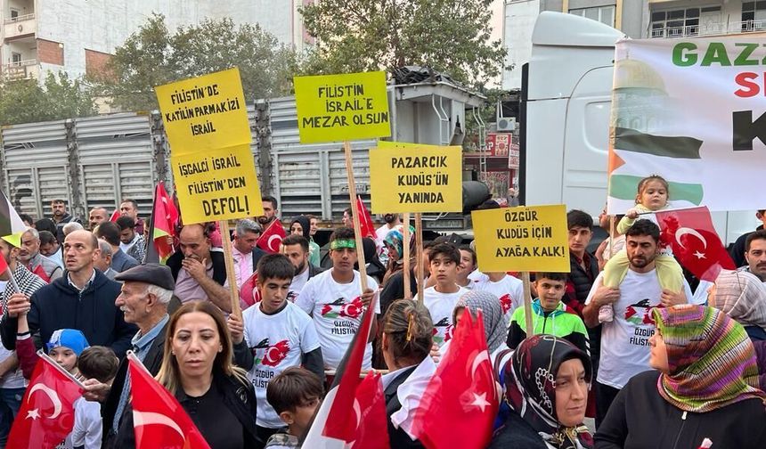 Pazarcık’ta "Gazze'ye Bir Nefes Ol, Ses Ver Pazarcık" mitingi 