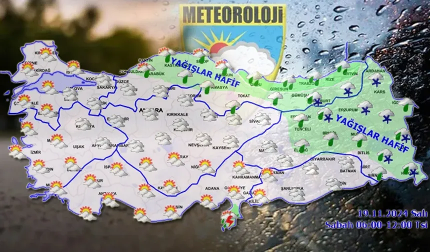 Türkiye'de Hava Durumu: Parçalı Bulutlu, Doğu'da Yağışlı