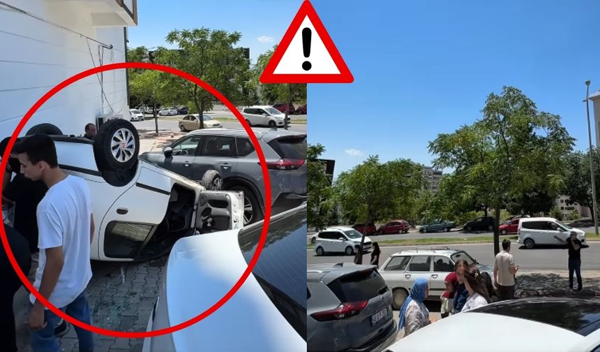 Kahramanmaraş’ta hızla viraja giren araç takla attı