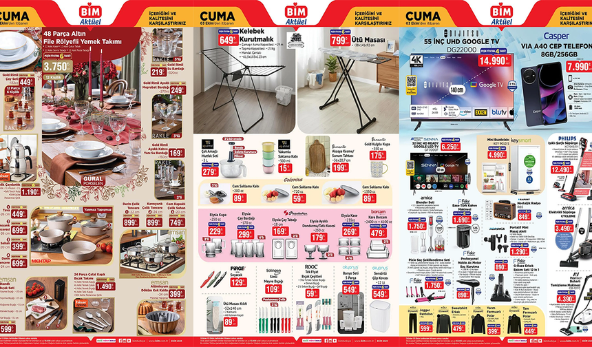 BİM’de indirim başlıyor! 3 Ekim 2025 BİM aktüel kataloğu yayında