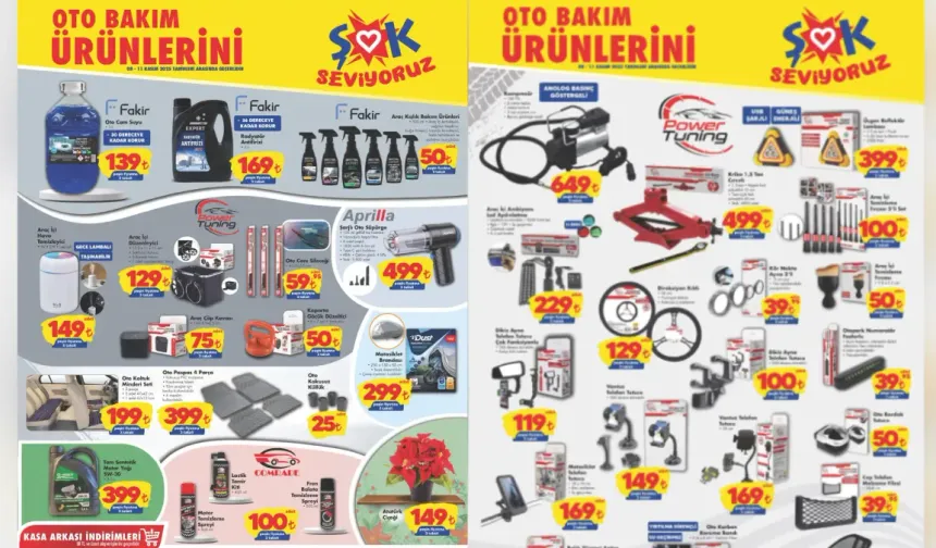 ŞOK Market’ten Araç Sahiplerine Müjde: Paspas, motor yağı, cam suyu, oto süpürge...
