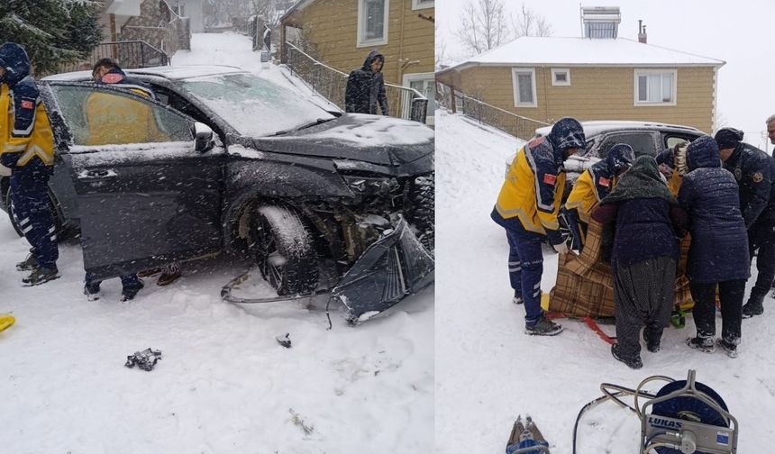 Kahramanmaraş’ta Kar Yağışı Kazaya Neden Oldu: 1 Kişi Araçta Sıkıştı