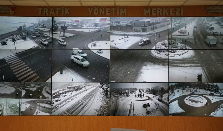 Kahramanmaraş’ta karla mücadeleye 264 kamera destek veriyor