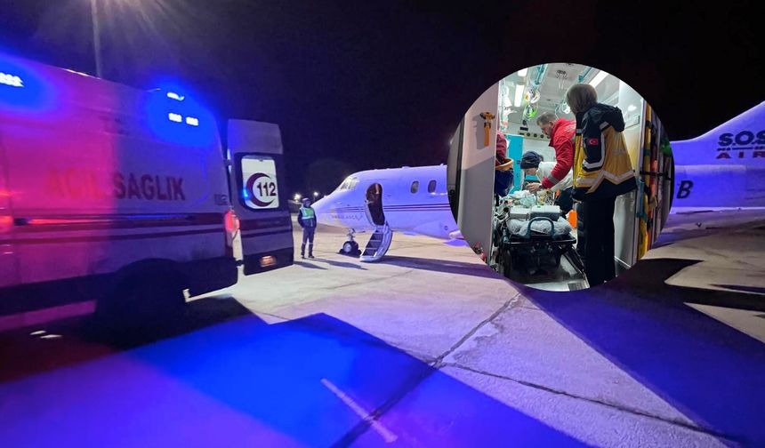 Kalp yetmezliği yaşayan Hiranur bebek ambulans uçakla Ankara’ya nakledildi
