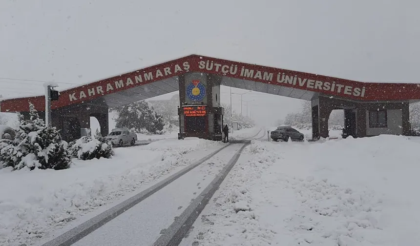 KSÜ’de kar yağışı nedeniyle eğitime 1 gün ara verildi