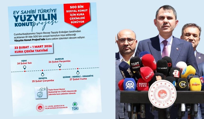 Bakan Kurum, sosyal konutta 23 Şubat-1 Mart kura takvimini açıkladı