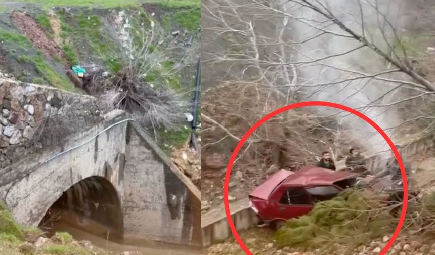 Kahramanmaraş'ta kontrolden çıkan araç dereye savruldu