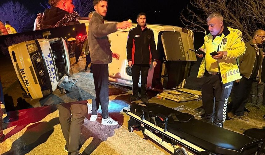 Kahramanmaraş’ta servis kazasında 10 kişi yaralandı