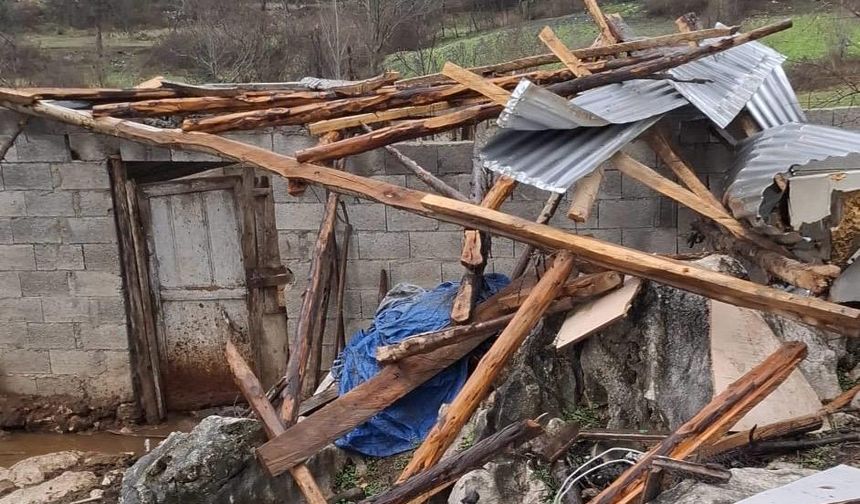 Kahramanmaraş’ta Şiddetli Rüzgar Çatıları Uçurdu, Ağaçları Devirdi