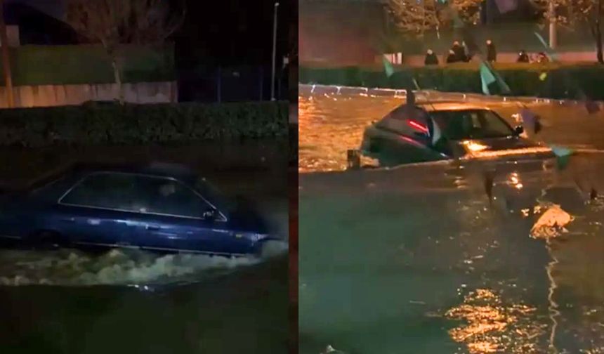 Kahramanmaraş’ta sürücü su birikintisine daldı