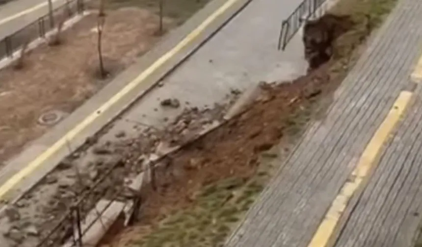 Kahramanmaraş’ta TOKİ konutlarının istinat duvarı çöktü