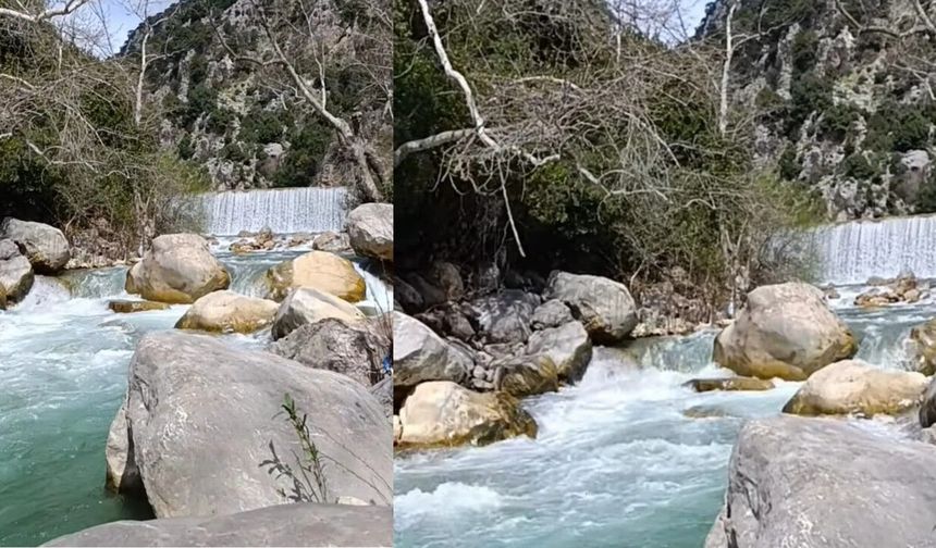 Andırın'da saklı cennet keşfedildi! Harboğazı Tetceğez şelalesi büyülüyor
