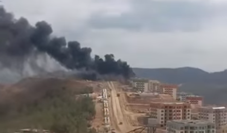 Kahramanmaraş’ta Sosyal Konut İnşaatında Yangın Çıktı