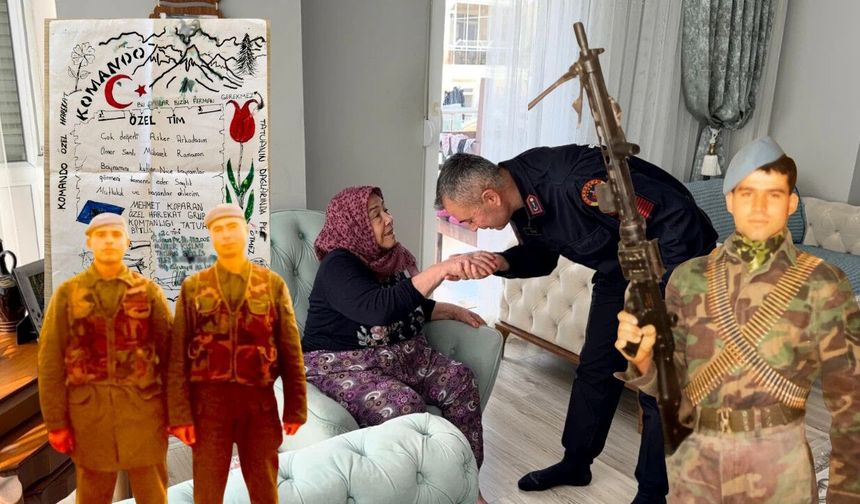 Antalya'da vefa ziyareti! 30 yıl önce şehit olan silah arkadaşının annesine sarılıp mektupları gösterdi