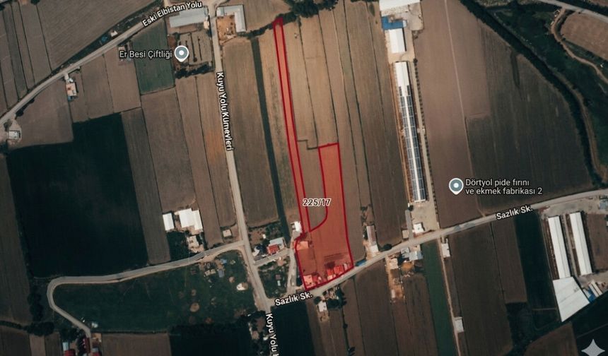 Elbistan'da 13 dönüm tarla ve 5 ev icradan satılık!