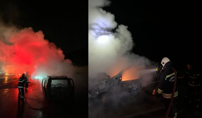 Kahramanmaraş yolunda korkutan anlar! Alevler dindi