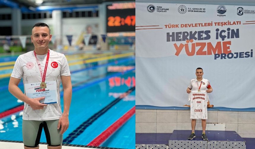 Kahramanmaraşlı Doğukan Demir yüzmede Türkiye şampiyonu