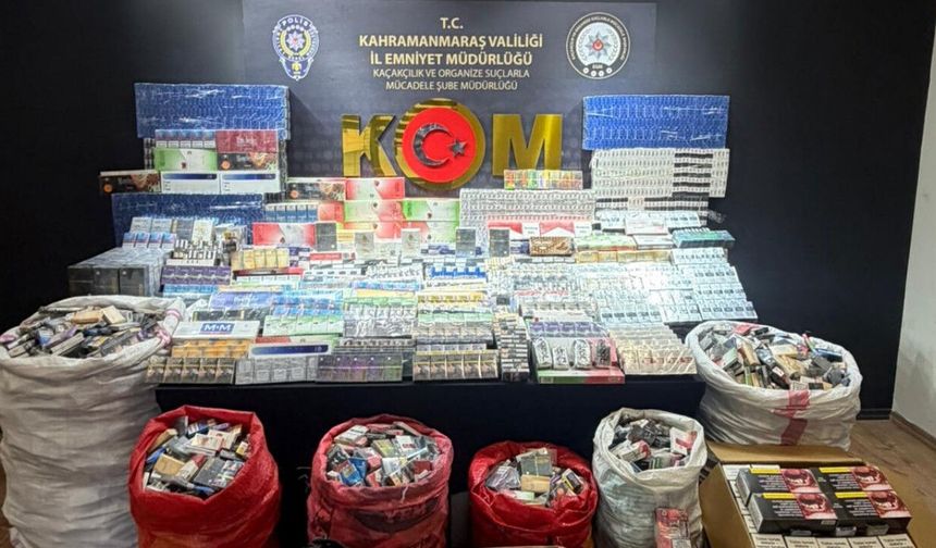 Kahramanmaraş’ta 14 bin paket kaçak sigara yakalandı