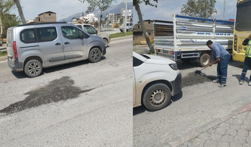 Kahramanmaraş'ta mikserden dökülen betona sürücü anında müdahale etti