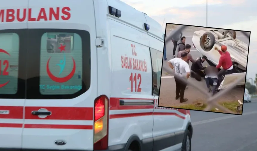 Kahramanmaraş Dulkadiroğlu’nda otomobil takla attı!