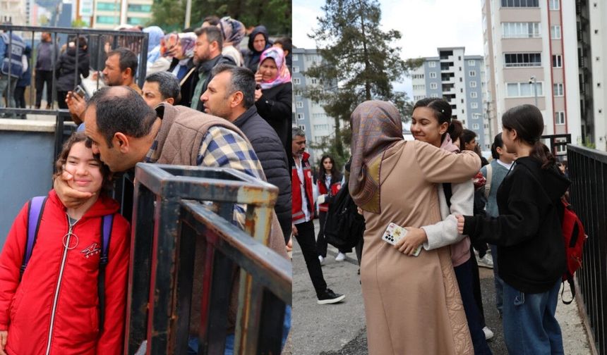Kahramanmaraş'ta veliler çocuklarını öperek yeni okullarına yolcu etti