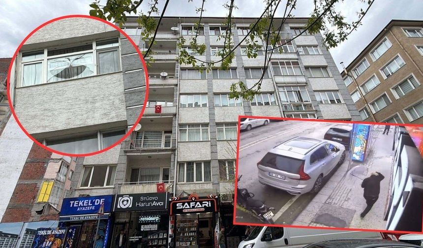 Rüzgarda patlayan cam kafasına düştü! O anlar kamerada