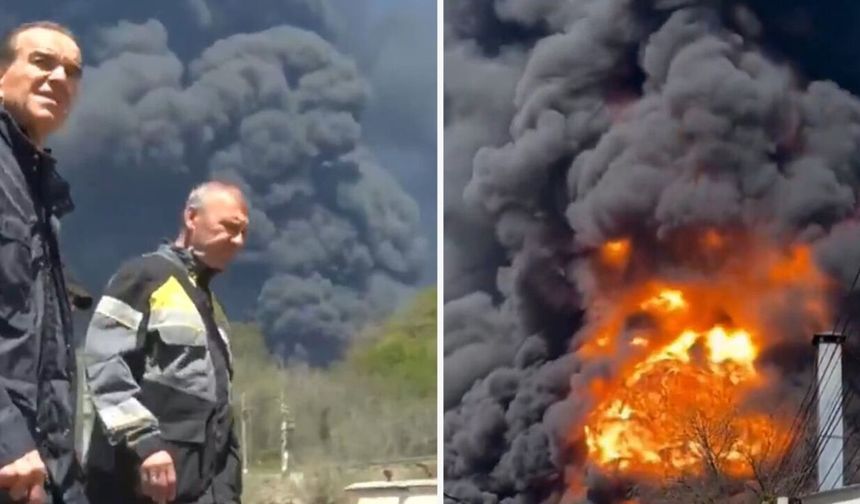 Ukrayna’nın İHA ile vurduğu Petrol tesisi kontrol altına alınamıyor!