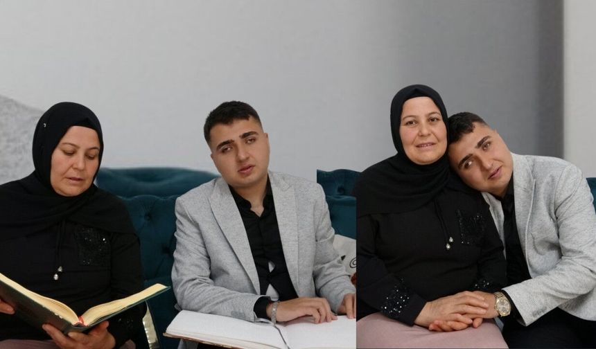 Braille alfabesini öğrendi görme engelli oğlunu hafız yaptı!