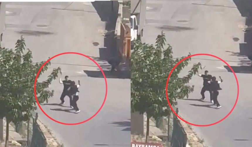 Kahramanmaraş Saçaklızade'de iki grup arasında kılıçlı kavga kamerada
