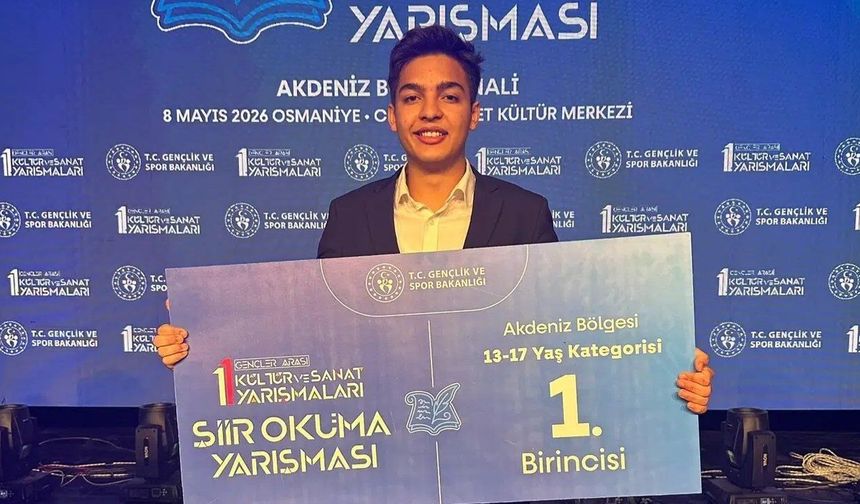 Kahramanmaraşlı Tamer Sarıöz şiirde Akdeniz birincisi oldu