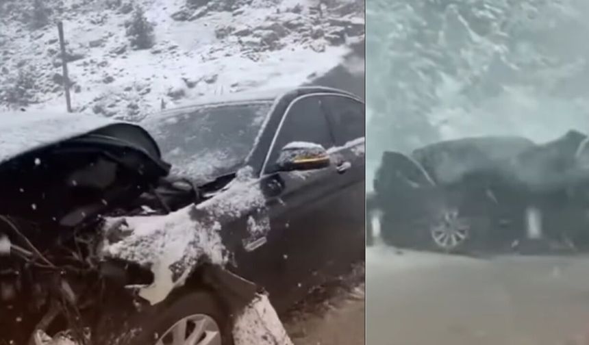 Kahramanmaraş’ta Direksiyon Hakimiyetini Kaybeden Araç Bariyere Çarptı!