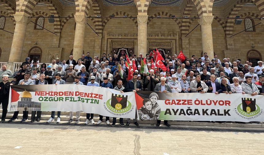 Kahramanmaraş’ta Gazze Yardım Filosuna Müdahale Protesto Edildi