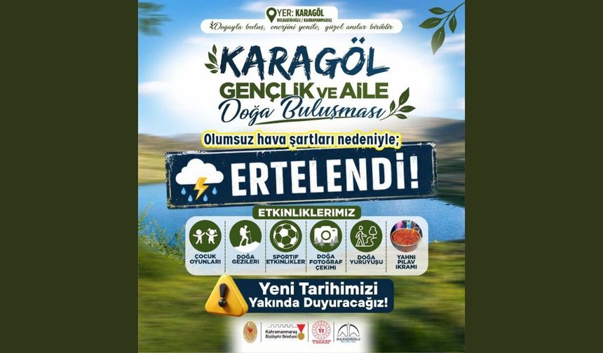 Karagöl’deki Gençlik Ve Aile Buluşması Hava Şartları Nedeniyle Ertelendi