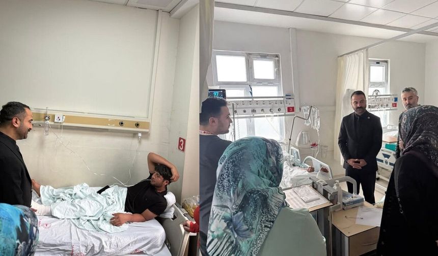 MHP'li Ökkeş Ferhuşoğlu yaralı işçileri ziyaret etti