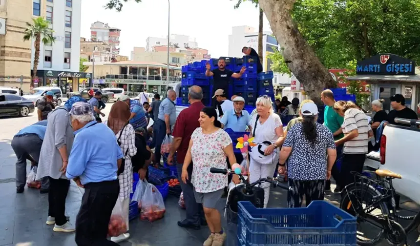 5 TL'ye alan olmadı: 4 ton domatesi ücretsiz dağıttı