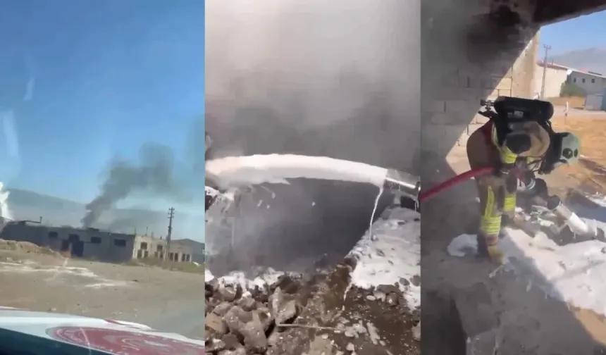 Kahramanmaraş Onikişubat’ta deri deposunda yangın çıktı