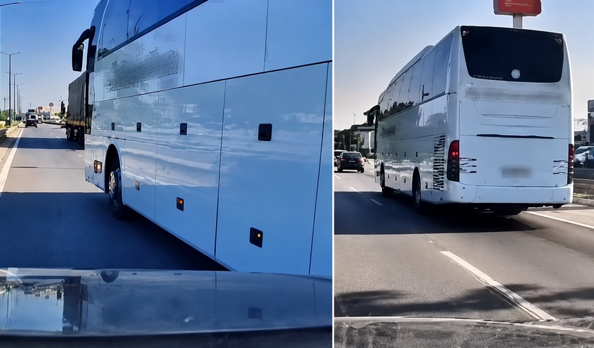 Kahramanmaraşlı firmanın yolcu otobüsü Sakarya’da otomobili sıkıştırdı