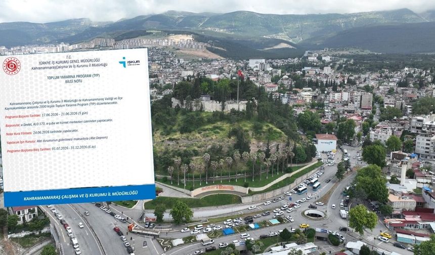 Kahramanmaraş’ta 2000 kişilik TYP alımı! Başvurular yarın başlıyor
