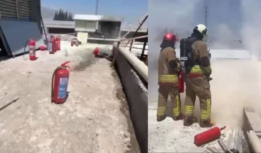 Kahramanmaraş'ta GES Panosunda Yangın! Fabrika Sahasında Korku Dolu Anlar