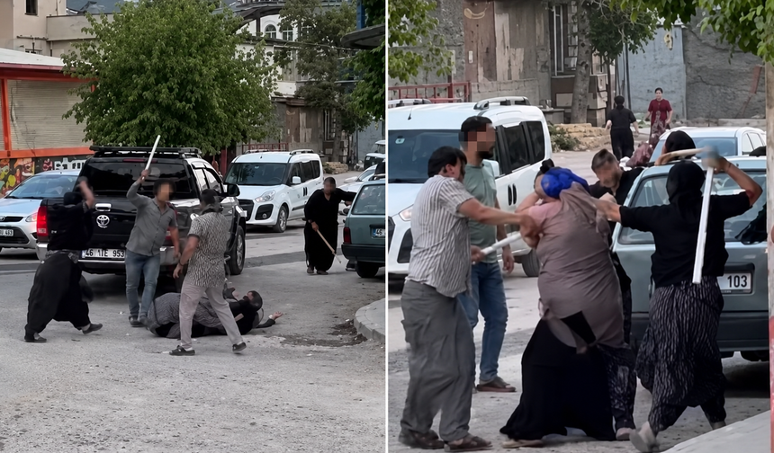 Kahramanmaraş'ta Kadınlar Birbirine Sopalarla Saldırdı