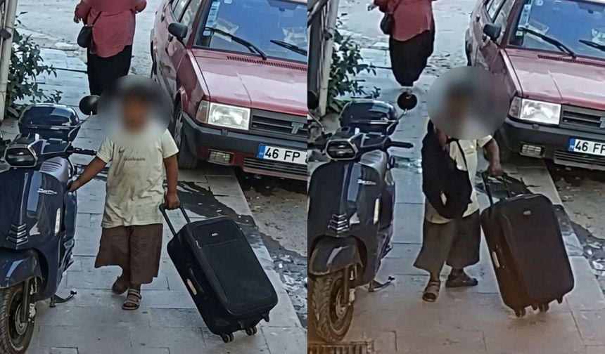Kahramanmaraş'ta motosiklet çantasını alıp gitti